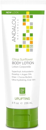 Andalou Naturals Body Lotion - Nourishing Rosehip & Argan Oils, Citrus Sunflower Scent - 8 fl. oz