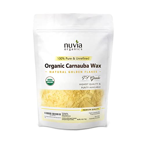 Organic Carnauba Wax - USDA Organic, Non-GMO, Versatile for Personal Care & DIY - 4oz