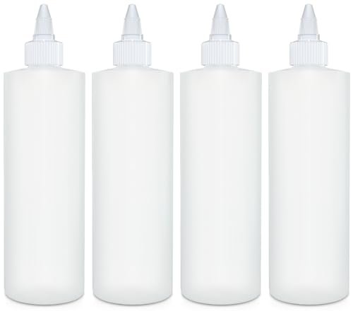 BRIGHTFROM 12oz Squeeze Bottles - Leak-Proof, BPA-Free, Versatile for Sauces & Crafts - 4 Pack