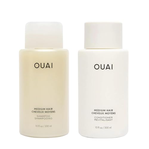 OUAI Medium Shampoo & Conditioner Set - Hydrating, Shine-Boosting, Paraben-Free - 10 Fl Oz