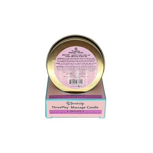 Lovability ThreePlay Massage Candle - Mood-Setting, Moisturizing Oil, Natural Ingredients - 2oz