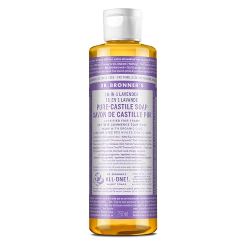 Dr. Bronner's Body Soap - Organic Oils, 18-in-1 Uses, Vegan, Non-GMO - Lavender, 8oz