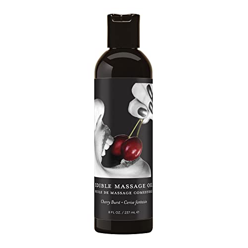 Earthly Body Edible Massage Oil - Moisturizing Cherry Flavor, Vegan - 8 fl. oz.