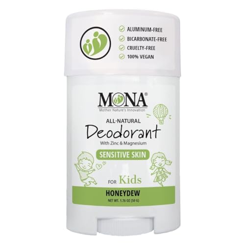 MONA Kids Deodorant - Natural, Hypoallergenic & Non-Toxic for Sensitive Skin - Honeydew, 1.76oz