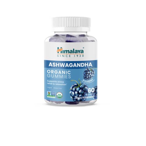 Himalaya Ashwagandha Gummies - Stress Relief & Energy Support, USDA Organic - 60 Blackberry Gummies