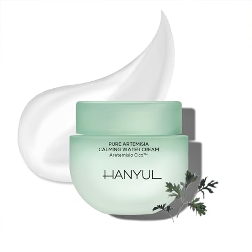 Hanyul Pure Artemisia Calming Water Cream - Redness Relief, Vegan Moisturizer - 1.89 Fl Oz