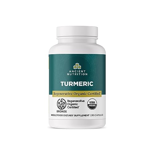 Ancient Nutrition Turmeric Capsules - Joint Health Support, Gut Health Boost, 90 Count