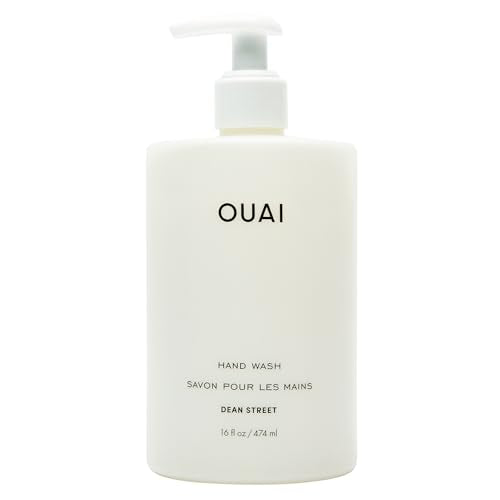 OUAI Hand Soap - Gentle Exfoliating Wash with Jojoba & Rose Hip Oil for Hydrated Skin - 16 Fl Oz