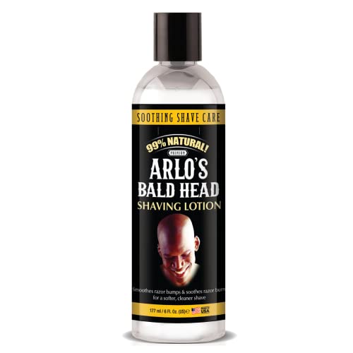 Arlo's Bald Head Shaving Lotion - Comforting Glide, Reduces Razor Burn - 6oz