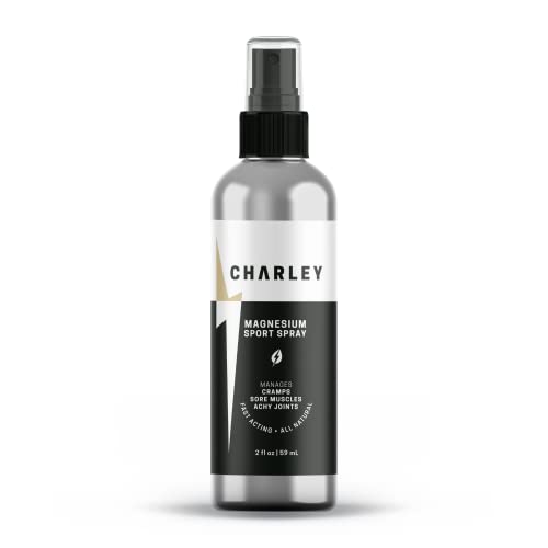 CHARLEY Magnesium Sport Spray - Fast-Acting Relief from Muscle Aches, All Natural - 2 oz.