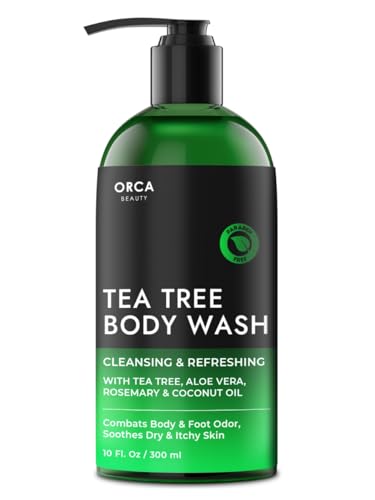 Orca Beauty Tea Tree Body Wash - Odor Eliminator & Moisturizer for Sensitive Skin - 12oz