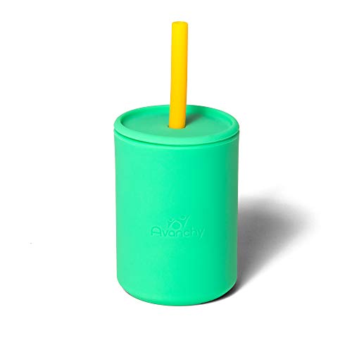 Avanchy Mini Silicone Baby Cup - Safe for Kids, Includes Straw, BPA Free - 5oz, 5 Pack Straws