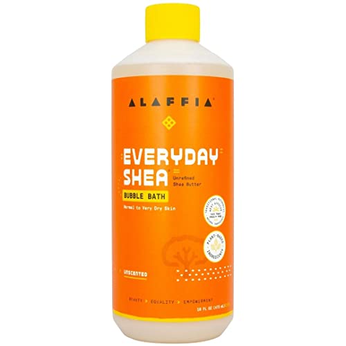 Alaffia Shea Bubble Bath - Deep Relaxation, Moisturizes Skin, Fair Trade Shea Butter - 16 Fl Oz