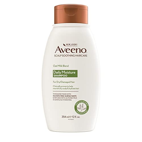 Aveeno Shampoo - Nourishing Oat & Almond Milk for Soft, Hydrated Hair, 12 Fl Oz