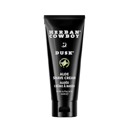 Herban Cowboy Premium Shave Cream - Nourishing Aloe & Essential Oils, Vegan & Cruelty-Free - 6.7oz