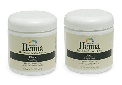 Rainbow Research Henna - 100% Organic Persian Black, No Chemicals, 4 oz, 2 Pack