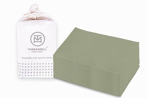 Threadmill Table Napkins Set of 12 - Soft Cotton, OEKO-TEX Certified, 20x20 inch Reusable