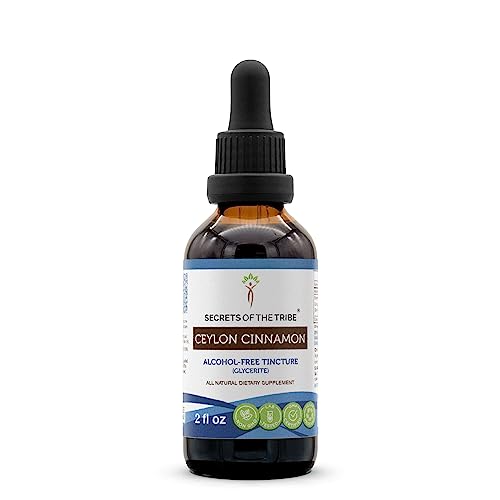 Secrets of the Tribe Ceylon Cinnamon Tincture - Pure Alcohol-Free Extract, Lab Tested - 2 FL OZ