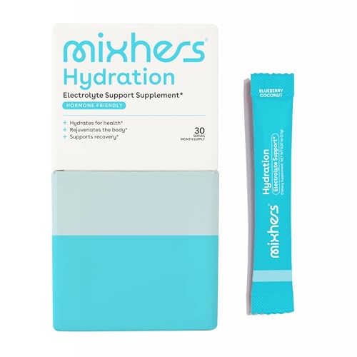 Mixhers Hydration Powder Packets - Electrolyte Support, Sugar-Free, Plant-Based - 30 Packets