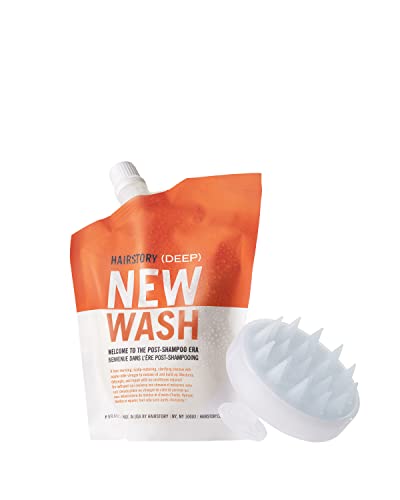 Hairstory New Wash DEEP Shampoo - Revitalizing Cleansing Cream, Natural Oils & Scalp Brush - 8oz