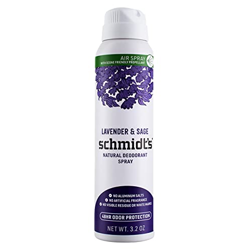 Schmidt's Natural Deodorant Spray - 48H Odor Protection, Lavender & Sage, Vegan - 3.2oz