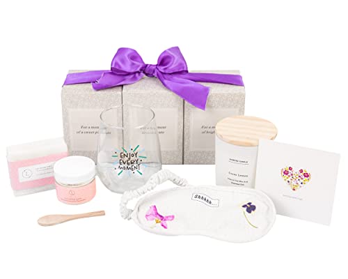 Lizush Luxury Spa Gift Set - All-Natural Relaxation with Lavender Soap, Candle & Eye Mask - 4 Pieces