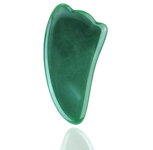 Leosense Jade Gua Sha Tool - Deep Tissue Relief, Natural Minerals for Skin Health - 4.3" Long