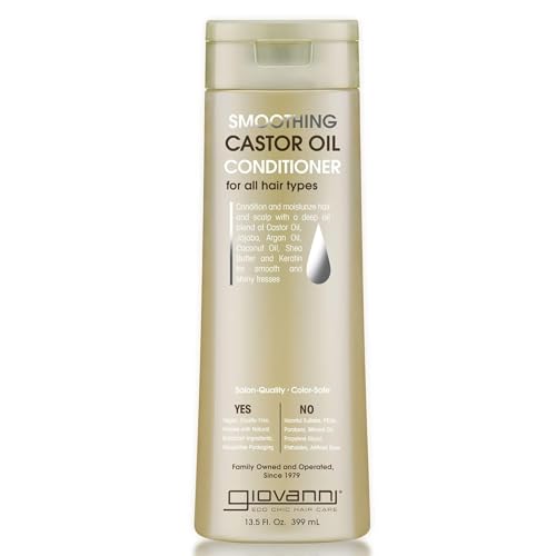 GIOVANNI Smoothing Castor Oil Conditioner - Hydrates & Tames Frizz, Vegan, 13.5 oz