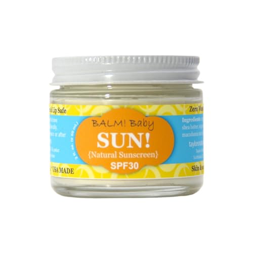 BALM! Baby Sunscreen - Non-Nano Zinc Oxide, Vegan, Quick Absorption - 2oz Glass Jar or Eco Stick