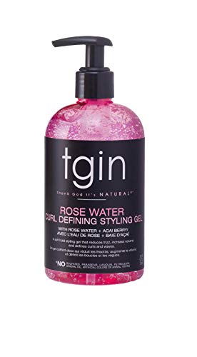 tgin Rose Water Curl Defining Gel - Reduces Frizz, Boosts Volume, 13oz for Natural Hair