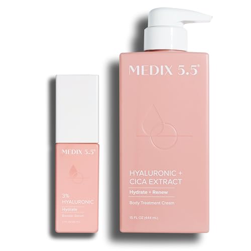 Medix 5.5 Body Cream Set - Deep Hydration, Vegan & Cruelty-Free - 8oz Cream & 2oz Serum