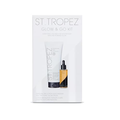 St.Tropez Glow Kit - Natural Sun-Kissed Tan, Vegan & Cruelty-Free - Gradual Tan Lotion & Drops