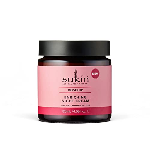 Sukin Rosehip Night Cream - Nourishing Hydration, Vegan Formula - 4.06 oz Cream