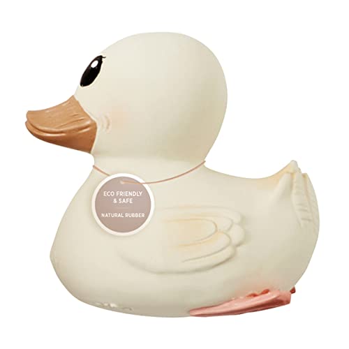 HEVEA Kawan Mini Rubber Duck - Natural Rubber, Teething Friendly, Mold-Free - Marshmallow White