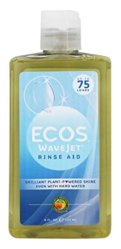 Ecos WaveJet Rinse Aid - Eliminates Residue, Non-Toxic Plant-Based Formula - 8 fl oz