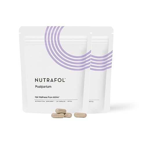 Nutrafol Postpartum Hair Growth Supplement - Reduces Shedding, Breastfeeding-Friendly - 2 Pouches