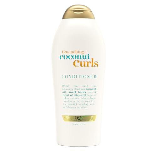 OGX Quenching + Coconut Curls Conditioner - Moisturizing, Detangling, Paraben-Free - 25.4 fl oz