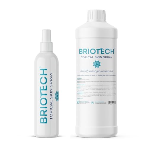 BRIOTECH Body Mist - Gentle Skin Relief, Hypochlorous Acid, Vegan - 8oz & 33.8oz Refill Bundle