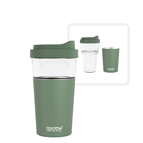 asobu Tritan Tumbler - Keeps Iced Coffee Cold, BPA-Free, Easy-Sip Spout - 20oz Basil Green