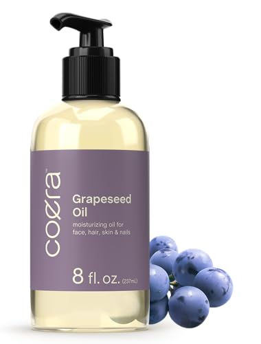 Coera Grapeseed Oil - Moisturizing for Face, Hair & Skin, Non-GMO, Gluten-Free - 8 fl oz