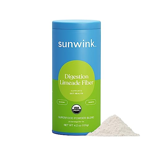 Sunwink Digestion Limeade Fiber Superfood Powder - Supports Gut Health, Non-GMO, Vegan - 4.2 oz