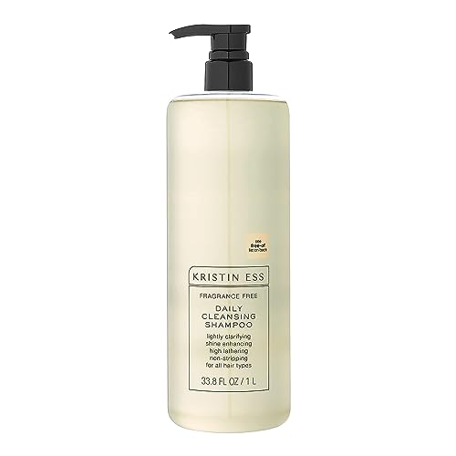 Kristin Ess Daily Cleansing Shampoo - Shine Enhancer, Fragrance-Free, Vegan - 33.8 fl oz