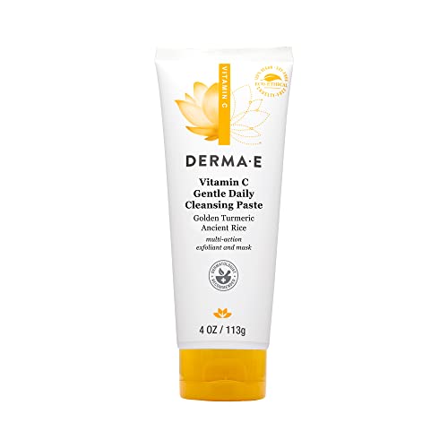 Derma E Vitamin C Face Wash - Brightening & Clarifying with Turmeric, 100% Vegan - 4oz