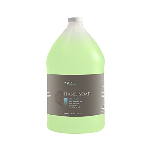 Zogics Organics Hand Soap - Nourishing, Plant-Based Formula with Goat's Milk - Fresh Air, 1 Gallon