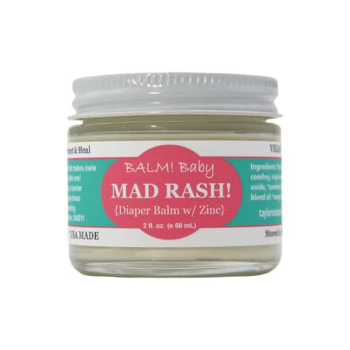 BALM! Baby Diaper Balm - Natural Rash Relief with Zinc, Vegan & Chemical-Free - 2oz Glass Jar