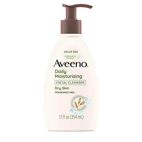 Aveeno Daily Facial Cleanser - Hydrating Prebiotic Oat Formula for Dry Skin, Fragrance-Free - 12oz