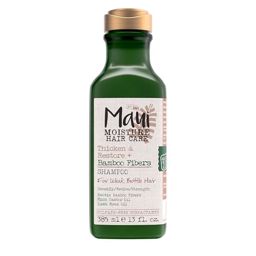 Maui Moisture Bamboo Fibers Shampoo - Thickens & Revives Curls, Vegan & Silicone-Free - 13oz