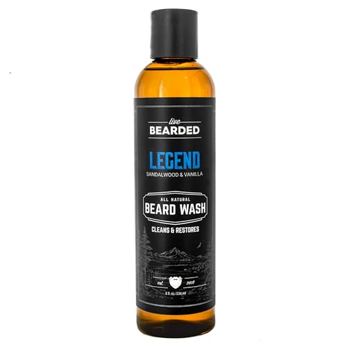 Live Bearded Beard Wash - Gentle Deep Cleanse, All-Natural Ingredients - 8 fl. oz.