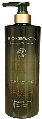 Bio Keratin Botanical Shampoo - Anti-Frizz for Dry Hair, Sulfate & Paraben Free - 33.8oz