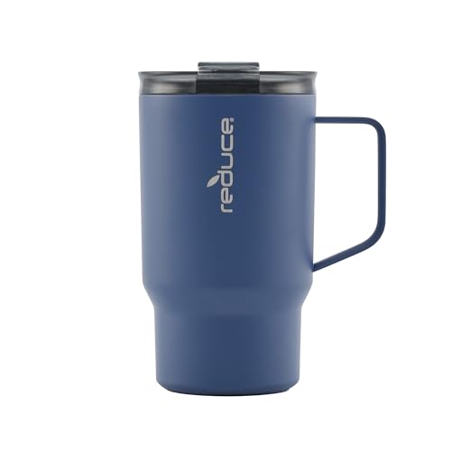 REDUCE Hot1 Vacuum Insulated Mug - Keeps Drinks Hot 6 Hrs, Splash-Proof, 18 oz, Mineral Blue